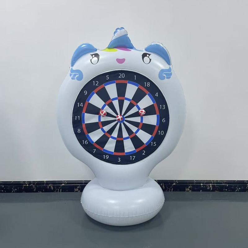 New PVC Inflatable Throwing Target Cute Cartoon Animal Dart Board Children s Lawn Water Throwing Inflatable Target with 4 Balls