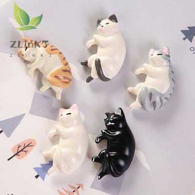 6 Stück Kawaii Harz Mini Schlafende Katze Mini Figuren Miniatur Dinge Statuen Puppenhaus Zimmer Home Decor Artikel Schreibtisch Zubehör
