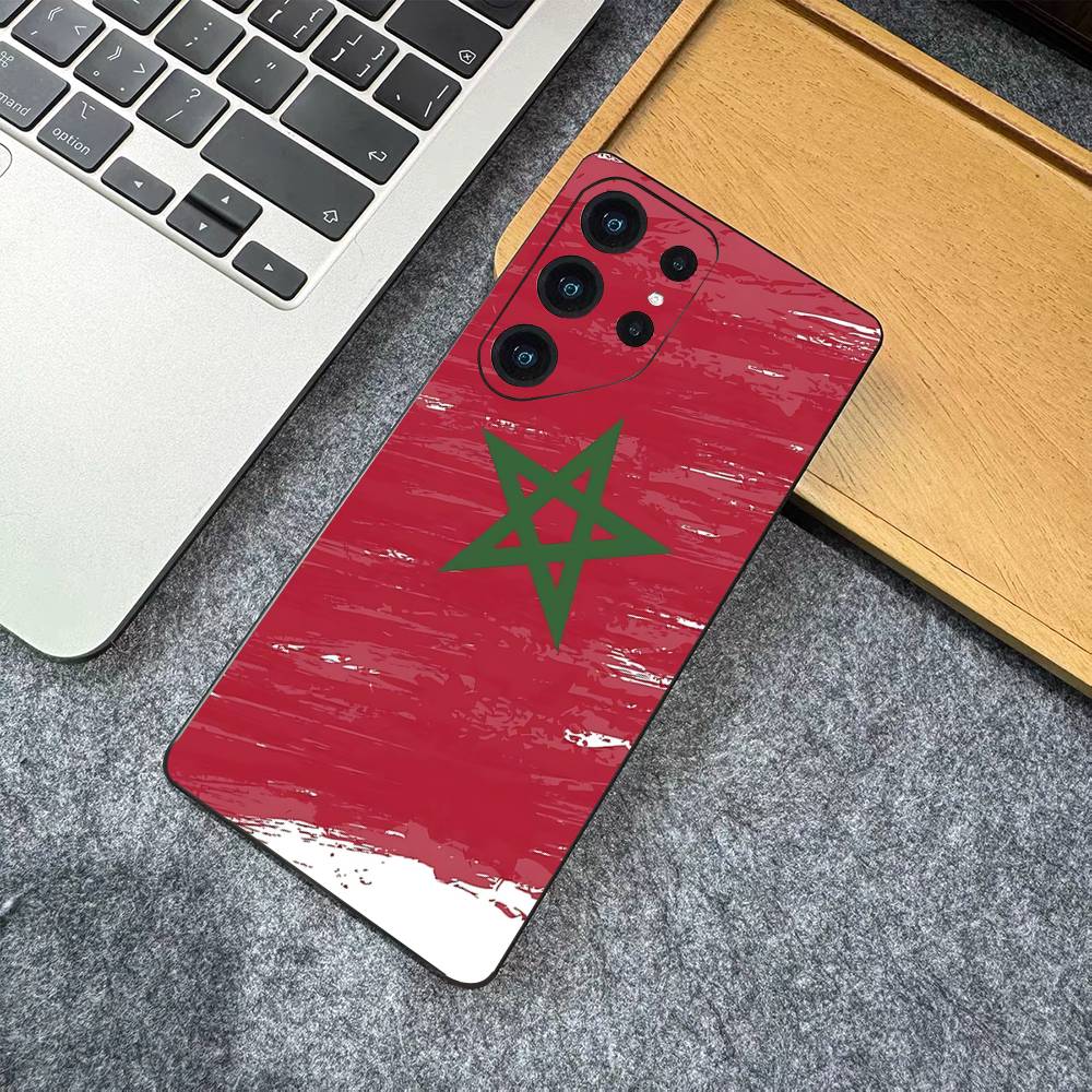 Morocco Map Flag Phone Case For Samsung S 24 Fe 25 Ultra Plus 20 Lite 21 30 22 23 24 22 Ultra 5G Fundas