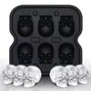 Totenkopf Eisballform Silikon 3D Flexible Eiswürfelbehälter BPA-frei Eiswürfelformen für Gefrierschrank Horror Totenkopf Kopf Cocktail Eisballbereiter