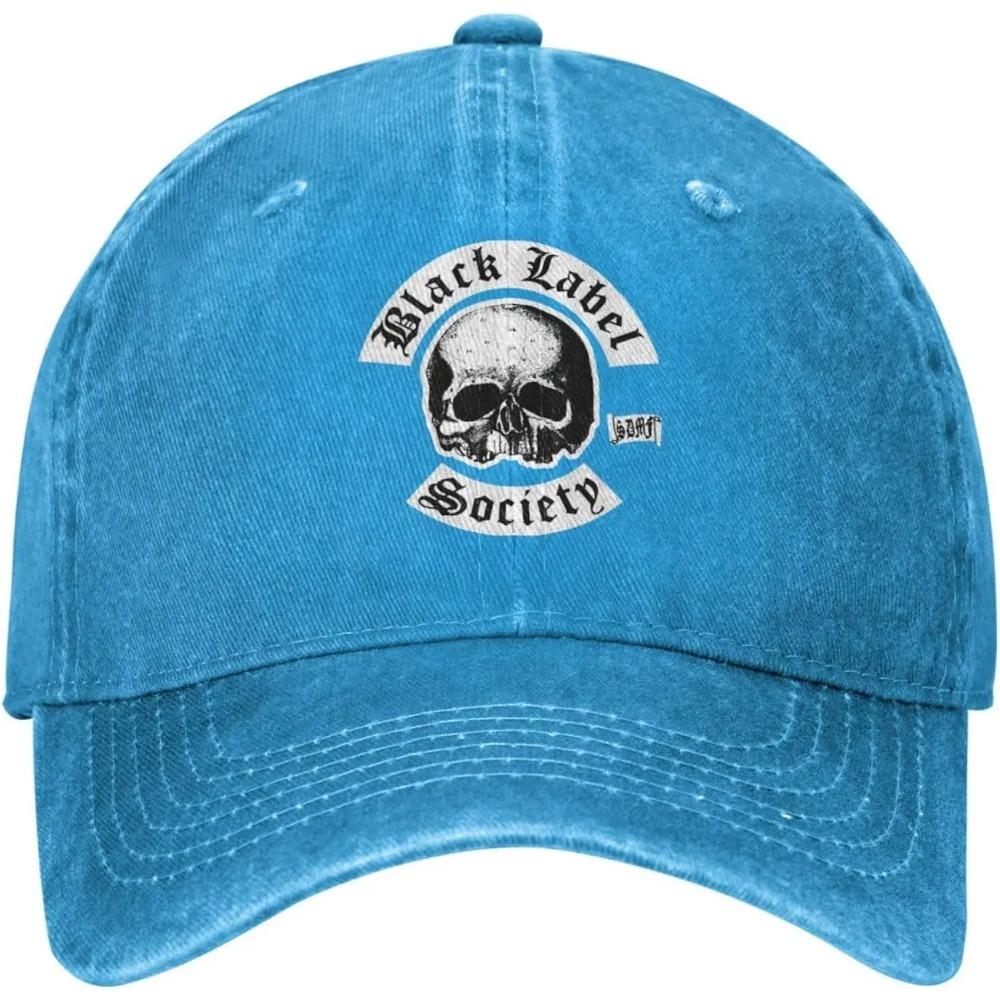Black Music Label Music Society Baseball Cap Vintage Washed Denim Cap Unisex Casual Outdoor Sport Hat Black