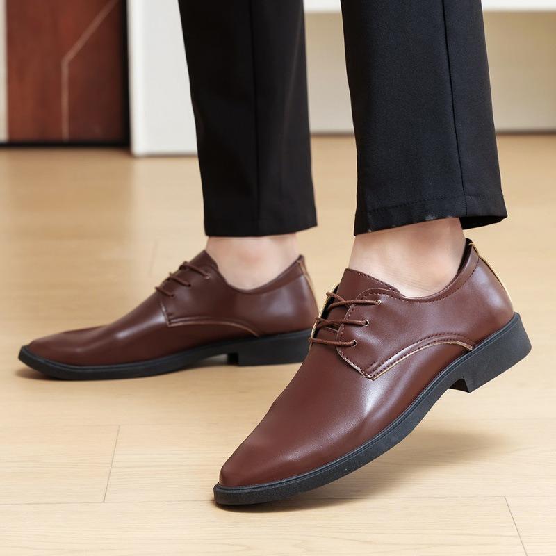 Summer New Men's Business Casual Leather Shoes British Pointed Formal Men's Shoes Breathable One