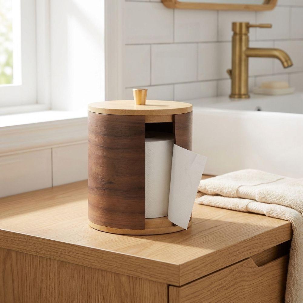 Wooden Tissue Storage Box Retro Desktop Tissue Box Napkin Containers Household