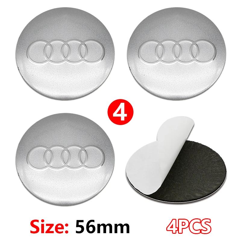 4 Pezzi 56mm Coprimozzo Cerchione Identità Sovrapposizione Per Audi RS B8 B9 S A3 8V A4A6 C7 C6 A5 Q3 Q5 Q7 A1 Accessorio Tuning Motorsport