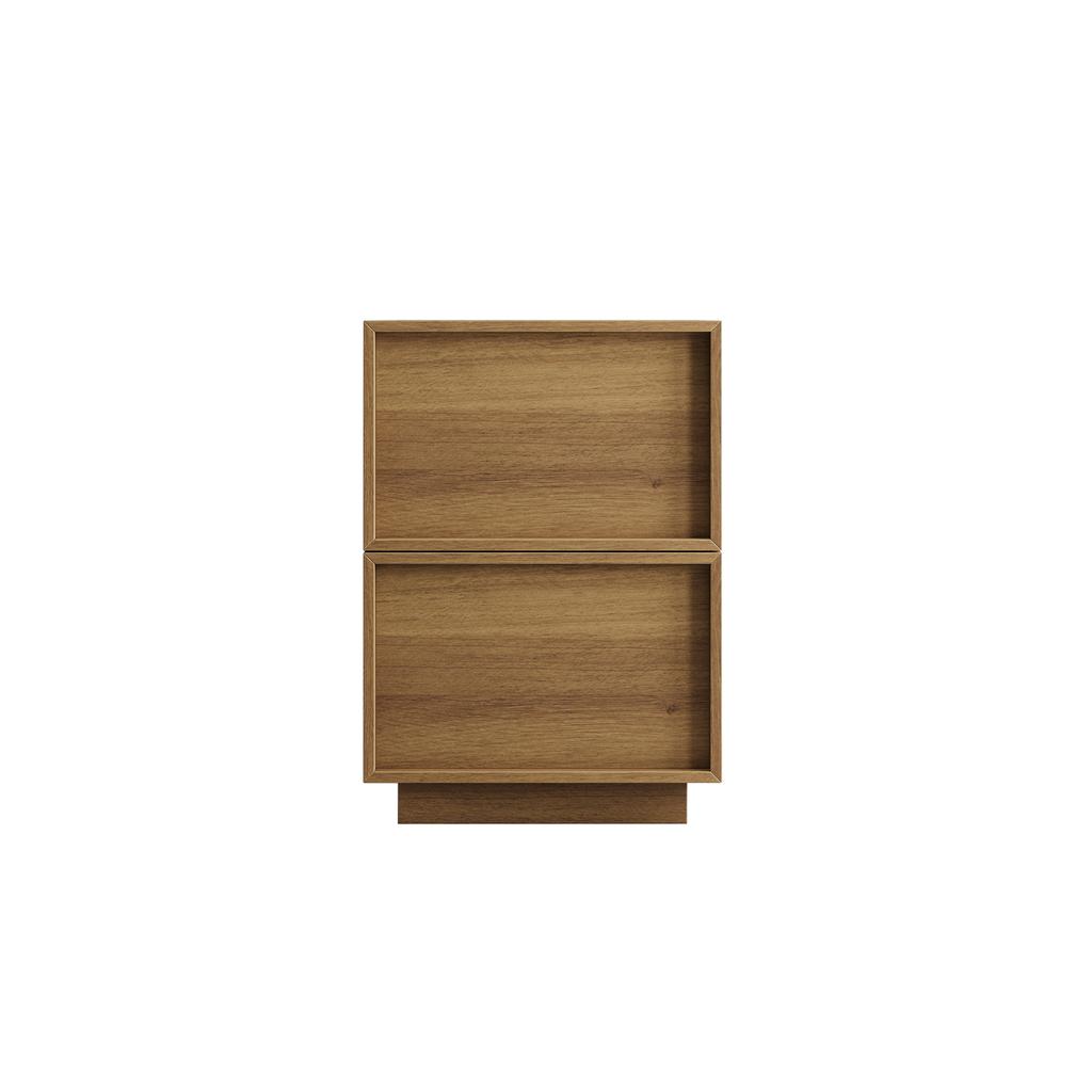 Mid-Century Modern Nightstand made of Oak, 38 x 48x 50 cm, Bedroom Nightstand, Handleless Drawer Design, 1 Piece.