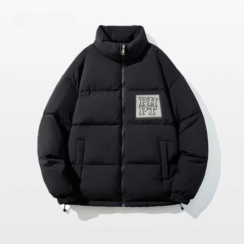 Velcro Stand-up Collar Short Down Jacket for Women Winter New Thickened Couple's Bread Coat Cotton-padded Jacket