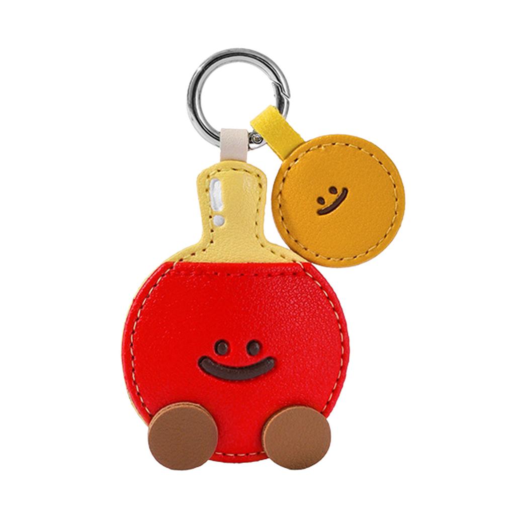 Badminton Table Tennis Car Keychain PU Leather Decoration for Sports Fan Travel Accessory