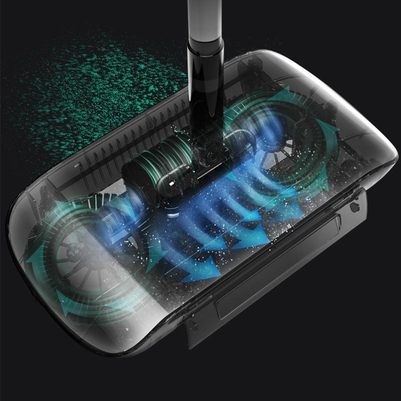 2 in 1 Staubsaugerbesen Hocheffizient Leistungsstarker Manueller Staubsauger Handschubkehrmaschine Wischmopp Reinigungsmaschine Rosa mit