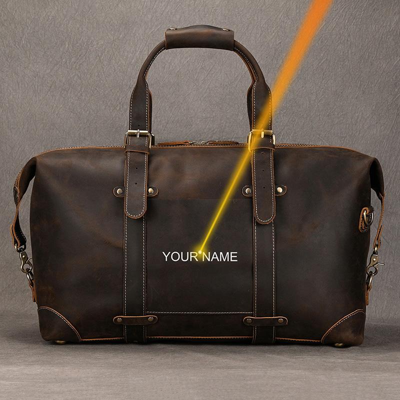 Business Travel Bag Handbag Genuine Leather Male Duffle Bags Airplane Extra Large Luggage Bag On Flights Custom Men Gift Bag