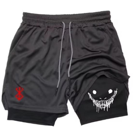 Berserk Muay Thai Kickboxning UFC MMA Mixed Martial Arts Shorts Anime Män Kvinnor Unisex Dubbelt Lager Snabbtorkande Andningsbara Sport Gym Fitness Träning