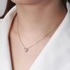 Real S925 Silver Solitaire Zirconia Pendant 14K Gold Plated Elegant Women Necklace Wedding Jewelry for Girls