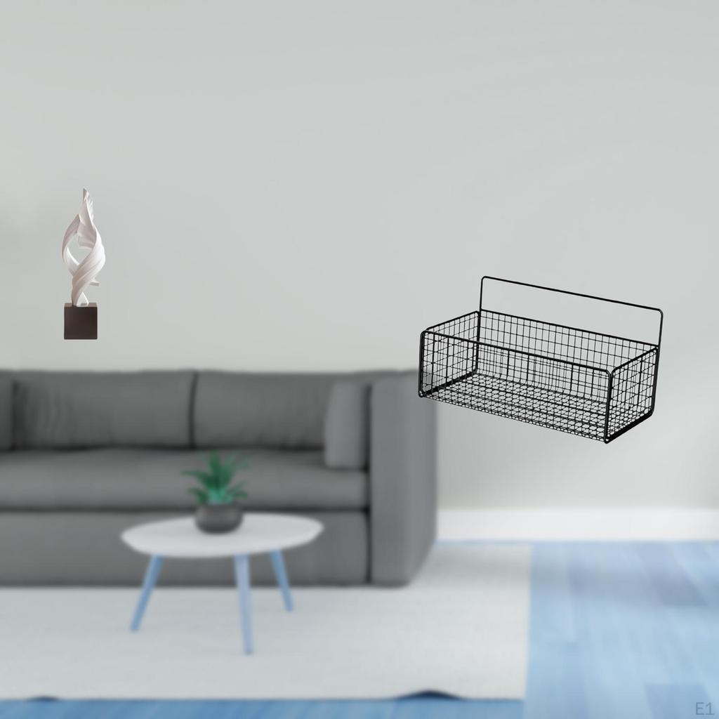Abstract Figurine Sculpture for House Office Coffee Table with Metal Wall Hanging Basket Shelf