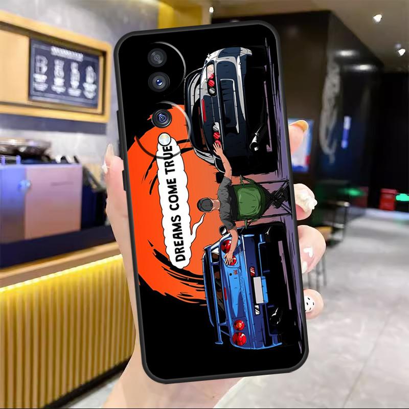 Japan JDM Sports Car Comic For Honor Magic 8 7 6 5 Lite Case For Honor 200 400 Pro 50 70 90 X8c X8b X9a X9b X9c Win RT