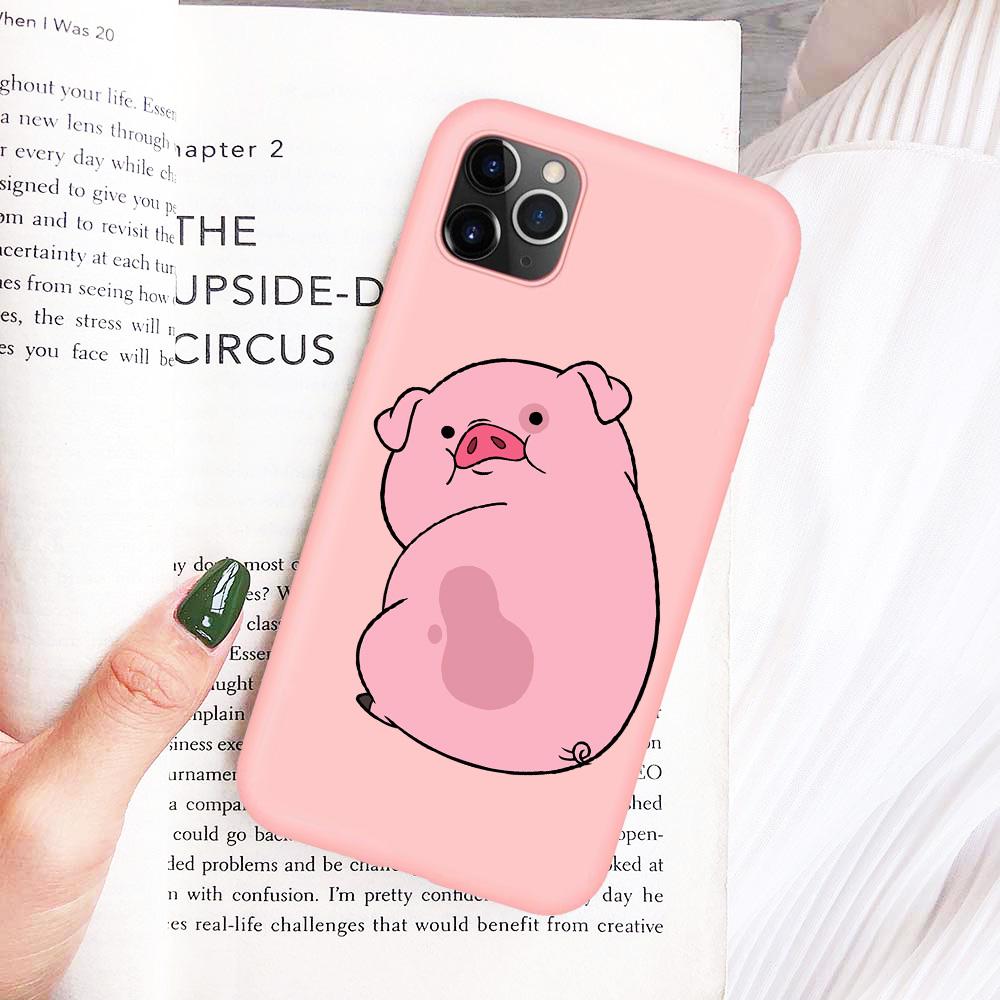 

Чехол для телефона с забавным поросенком из мультфильма для iPhone 6 7 8 Plus X XR XS Max, милые чехлы для iPhone 11 Pro Max, мягкий розовый силиконовый чехол из ТПУ iPhone 11Pro Max