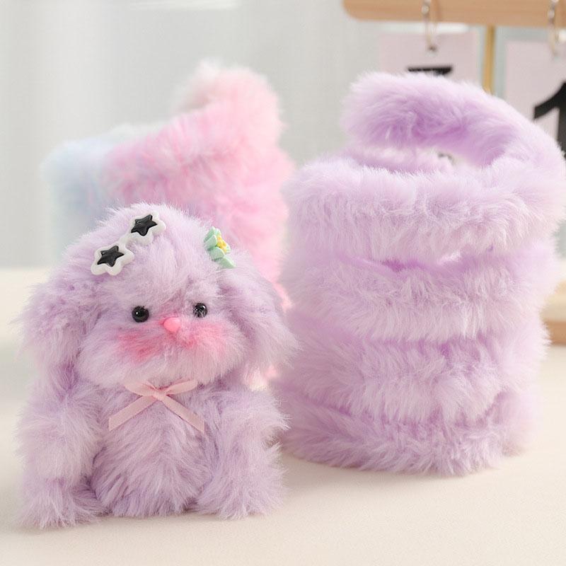 1m 20mm Plush Stuffed Rabbit Plush Iron Wire Strip Stick Furry Hand Craft Diy Miniature Animals Pets Fluffy Toys Twisting Sticks