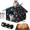 Outdoor Waterproof Cat House Stray Pet House Outdoor Houses for Feral Cat Houses for Outdoor Cats Dog Collapsible Cat Shelter with Cat Self Warming