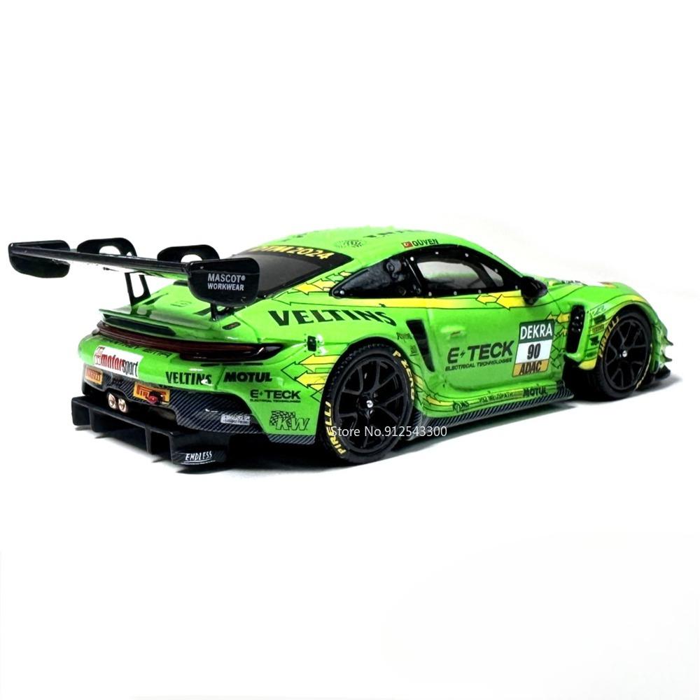 1:64 Mini Scale 911 GT3 R Land Cruiser Alloy Body Rubber Tires Engine Hood Openable Sports Cars Models Toys for Children's Gifts