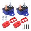 2Pieces 15A Automatic Reset Circuit Breakers Overcurrent Protectors 6-28VDC Systems Plastic Housing Mounting Wing Design
