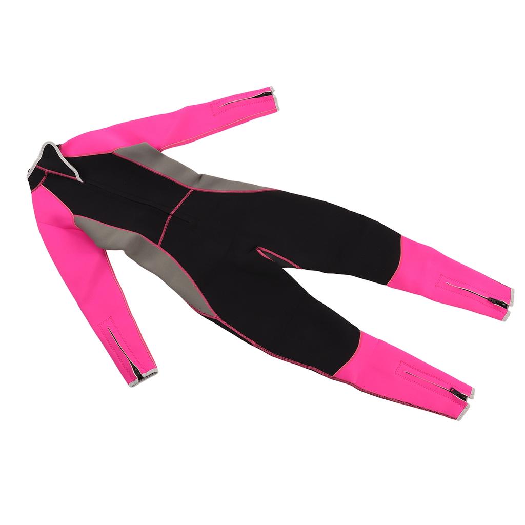 Women Full Body Wetsuit One Piece Surfing Diving Suit Dive Skin Rash Guard Long Sleeve Zip Quick Dry 3mm XL