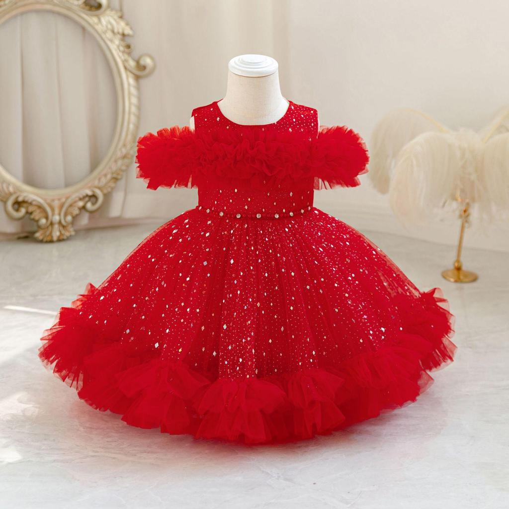 Mädchen Prinzessin Hochzeitskleid 1-5 Jahre Baby Mädchen Mesh Baumwolle Geburtstagsparty Kleider Kinder Mädchen Kleid Kinder Ballkleid Kostüm
