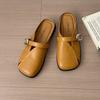 Retro 2025 Flat-bottomed Bag Head Half Slippers Women's Soft-soled Versatile Muller Shoes Low Non-slip Summer New Heel Wear