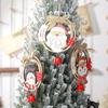 New Year Wooden Hanging Cute Burlap Christmas Tree Ornaments Party Decorations Pendants with Bells
