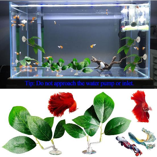 Fish Leaf Pad Fish Tank Accessories Aquarium Décor Simulating 3 pcs Adjustable Plastic Plants Betta Natural Habitat Playing Spawn Breed Rest Bed