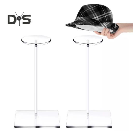 Acrylic Hat Display Stand High Stability Transparent Design Simple Installation Wigs Caps Display Holder Storage Organizer