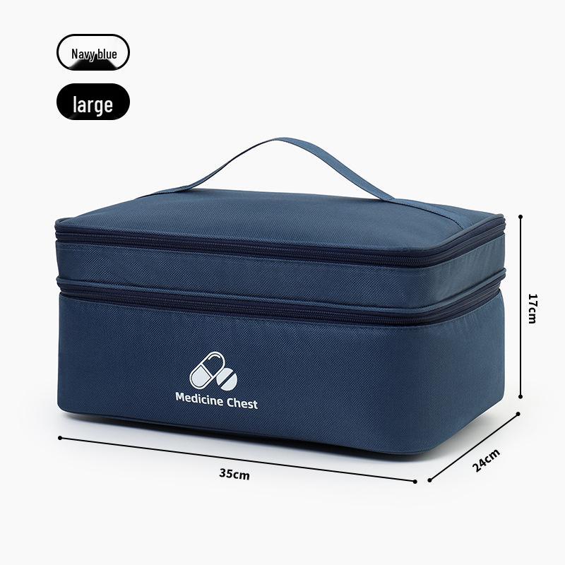 Large Capacity Travel Medicine Bag - Double Layer Portable First Aid Storage