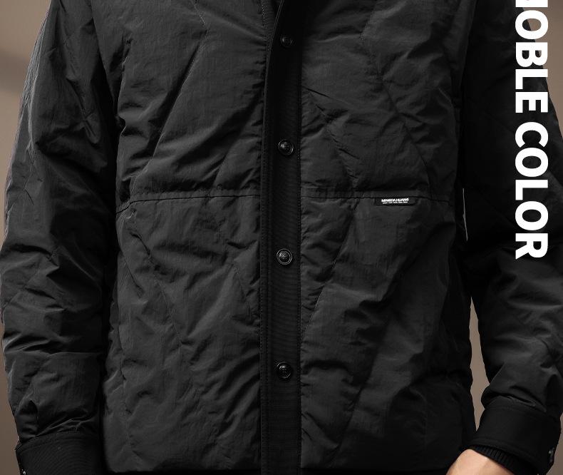 Men's 2024 Winter Loose-fit Shirt-style Jacket - White Duck Down, Lightweight, Plus Size Workwear