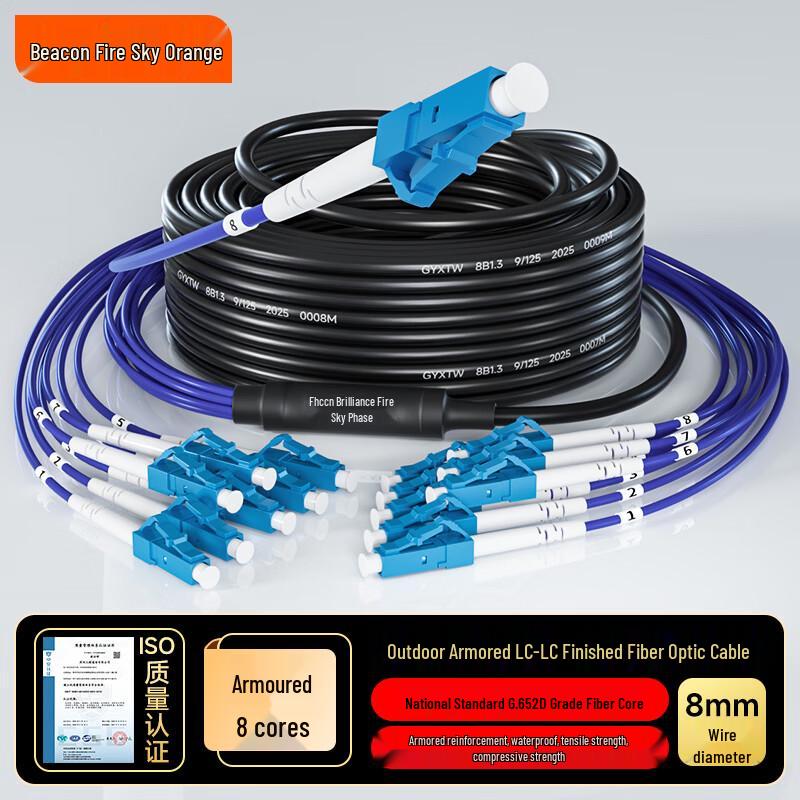 Fenghuo Tiancheng Outdoor Armored Single-Mode LC Fiber Optic Patch Cable