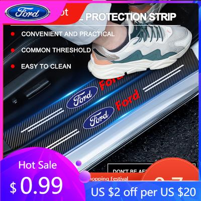 Car Sticker Hot For Ford 5Pcs Car Accessories Door Sticker Threshold Anti Scratch Decals For Ford Focus 2 3 Mondeo Kuga Fiesta M