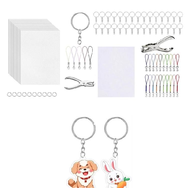 141Pcs Plastic Heat Shrinkable Plastic Sheets for Creative Keychain Making Colorful Craft Supplies
