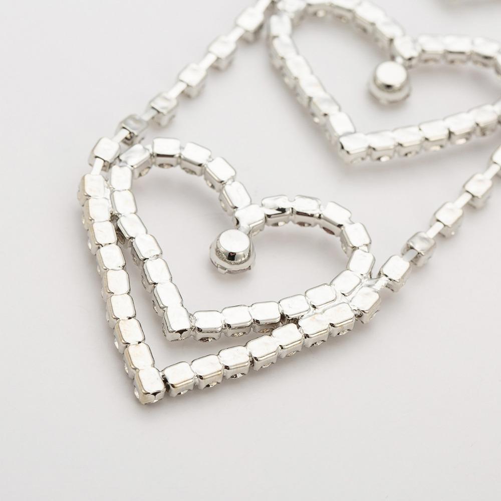 Chain Love Hollow Rhinestone Tie Long Necklace Crystal Neck Tie Korean Style Choker Women Necklace