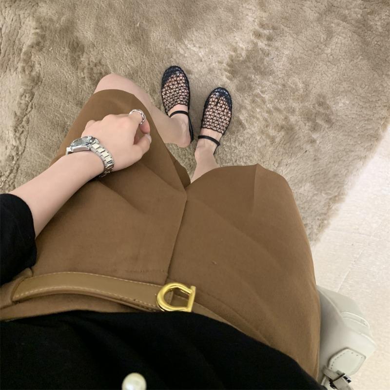 ~ Summer hollow niche design outer wear one-word with bag head flat bottom cool slippers women