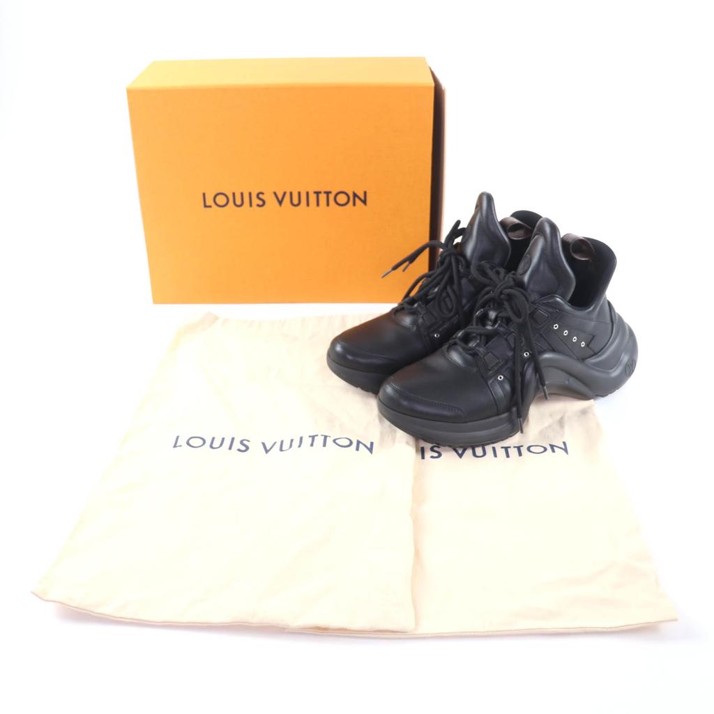 Ausgezeichnete LOUIS VUITTON Sneaker Arclight Linie schwarzes Leder Damen 41 Gebraucht