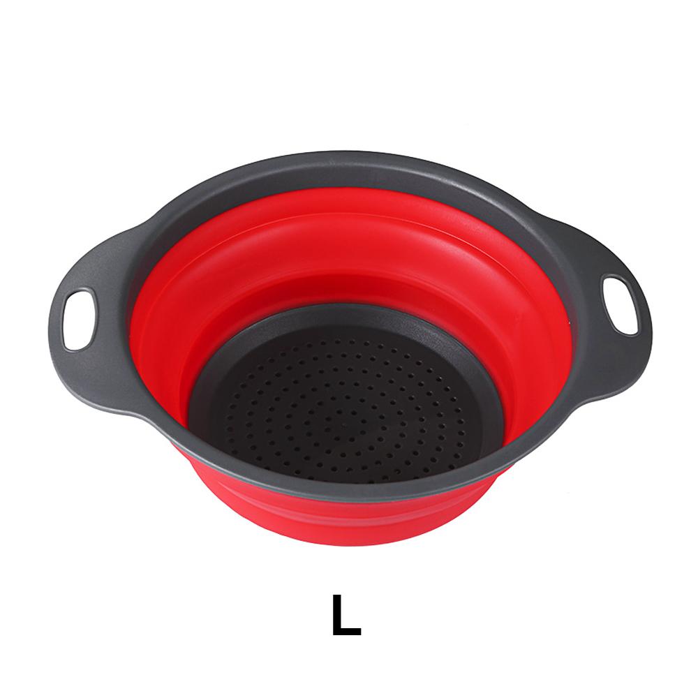 Silicone world Folding Drain Basket Fruit Vegetable Washing Basket Strainer Colander Collapsible Drainer Kitchen Storage Tools