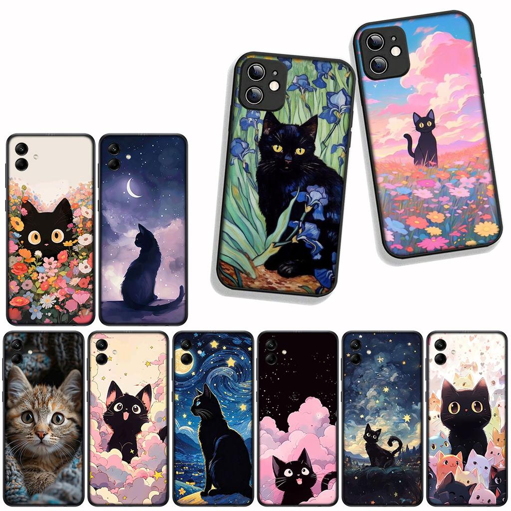 Funda Coque Cover for Huawei P30 P20 P10 Mate 10 20 Lite Pro Y9A Y8S P Smart Y6 Y7 Y9 Prime 2019 Case Black Meow Kitten Cat