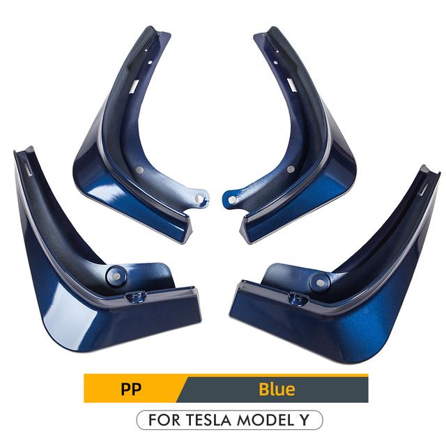Flaps de noroi pentru mașină Flaps de noroi pentru Tesla Model Y 2023 2022 Apărător Apărător roată față spate Apărător de noroi din fibră de carbon ABS fără găurire