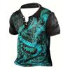 Men's Short Sleeve Zodiac Dragon Fashion Casual Shirt Printed Shirt