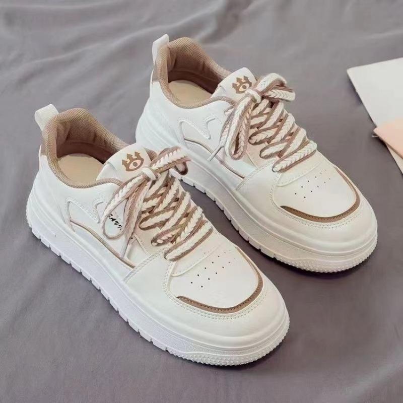 Spring new easy to match sports little white shoes women's tide casual dad shoes two-color lace-up board shoes
