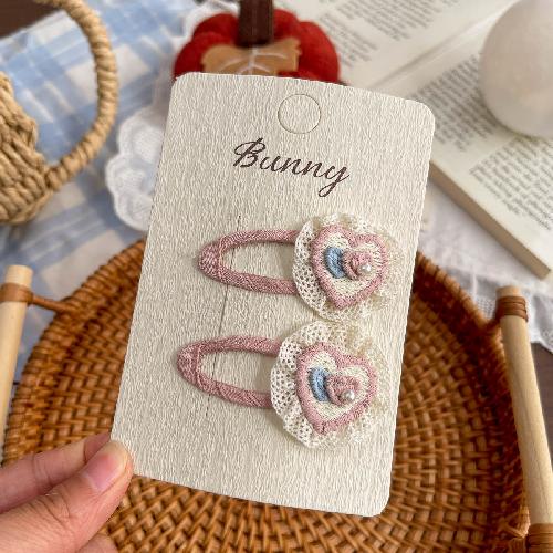 2pcs Pink Hair Clips Hairpins Butterfly Love BB Clip Baby Girl Bangs Side Clip Barrettes Headwear Hairpin Kids Hair Accessories
