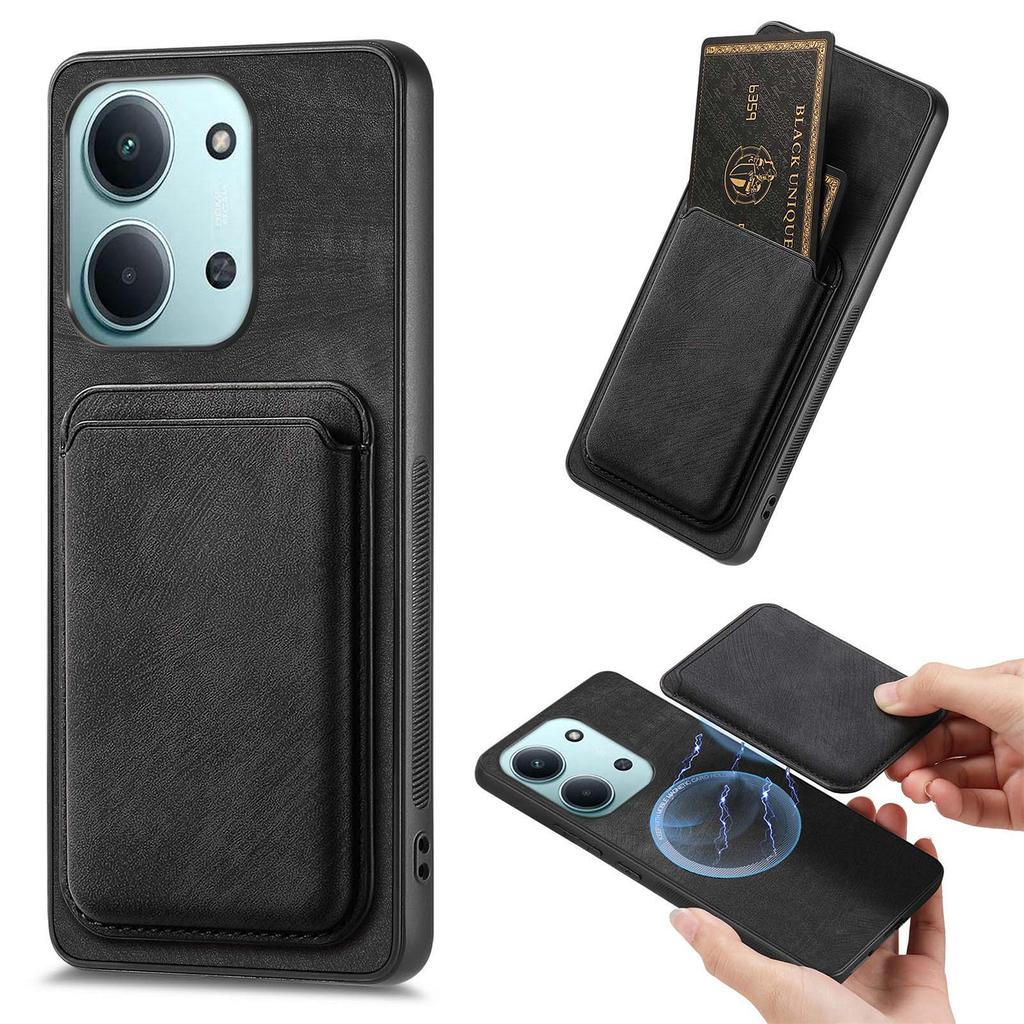Magnetic Case For Xiaomi Redmi 15C 5G (EU) (173mm)/15C 4G (EU) (173mm) Retro Leather + TPU Phone Cover with Detachable Card Slot