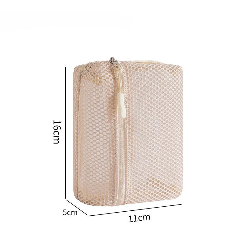 1pc Portable Breathable Cosmetics Mesh Bag Make Up Organizer Bag Travel Toiletries Storage Bag Multifunctional Pouch