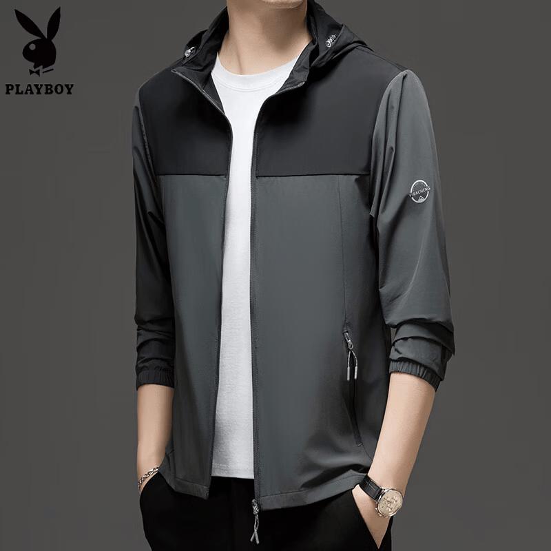 PLAYBOY Men s Cooling Quick-Dry Sun Protection Hooded Jacket XL