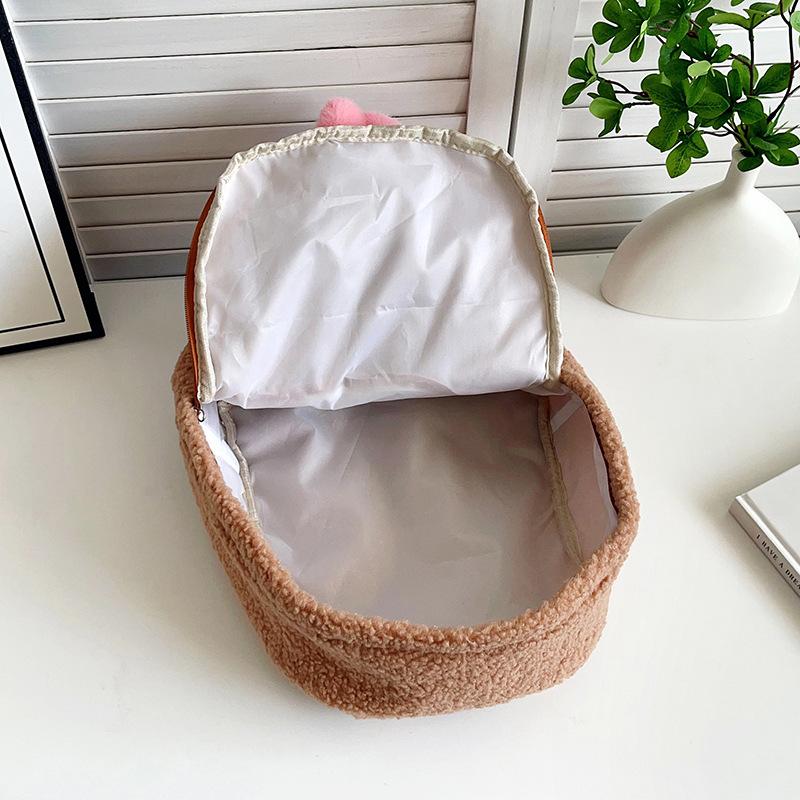 Labubu Cartoon Campus Backpack Plush Bag Cute Lamb Hair Cute Doll Shoulder Large Capacity Pain Bag