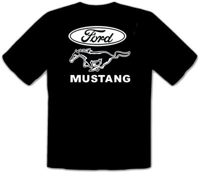 Camiseta Infantil Negra con Logo de Coche Ford Mustang -272-SW-Kids-