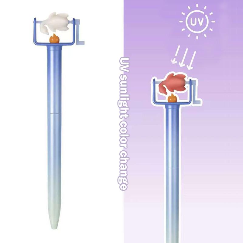 

Creative Rotating Color-Changing Barbecue Pen Cute 0.5Mm Neutral Pen Student Stationery Office School Supplies Gift A2