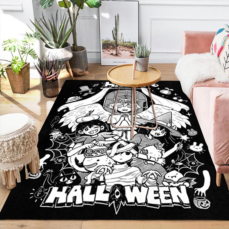 Omori Halloween Rug Floor Mat for Living Room or Bedroom Soft and Comfortable Carpet a Gift for Birthday and Holiday.