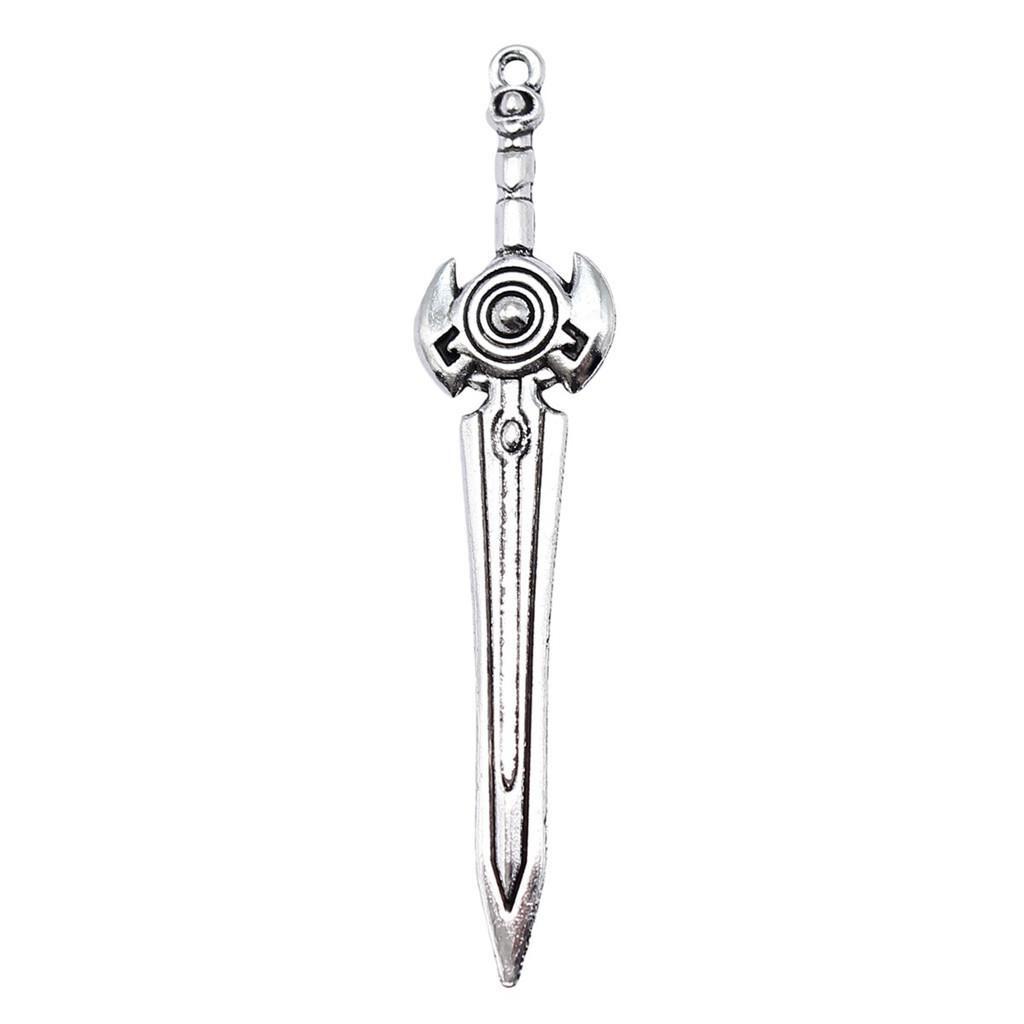 Anime Charms Multi Color Medieval Sword Pendants For Fantasy Warrior Themed Jewelry